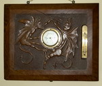 Aneroid Barometer Mounted on Carved Panel
