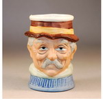Bisque Egg Cup formed as a Male Character face (Sold)