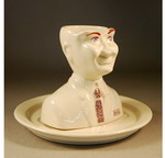 Carlton Ware Novelty Egg Cup formed as a Bank Manager + stand