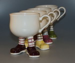 Set of four Carlton Ware Walking Ware Long legged Cups