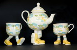 Carlton Ware Walking Ware Cross Legged Tea Pot & 2 cups (Sold)