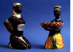 Italian Ceramic figural Liqueur Bottles by Orioli