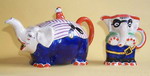 Royal Venton Ware Elephant Tea Pot and Milk Jug - (Sold)