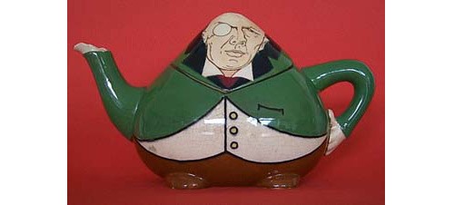 Wilemans Intarsio Teapot modelled as Joseph Chamberlain (Sold)