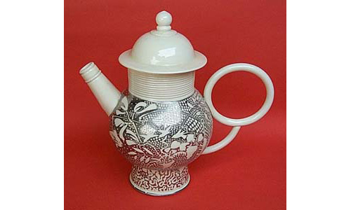 Unique Silver Resist Lustre Teapot by Rogewr Michell (Withdrawn)