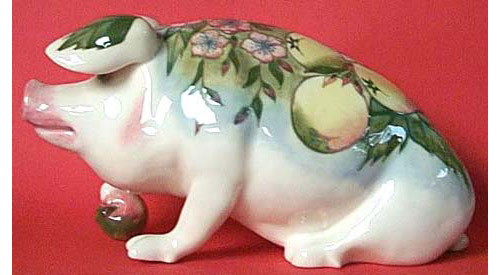 Moorcroft Pig based on a design by Wemyss - (Sold)