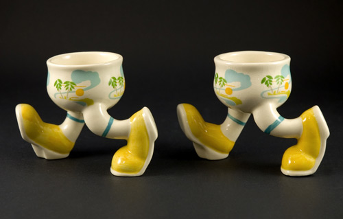 Carlton Ware Walking Ware 2 Running Eggcups tropical dec. Sold