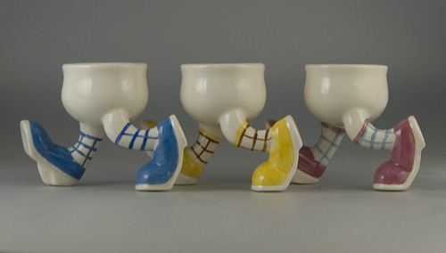A Set of 3 Carlton Ware Walking Ware Running Egg Cups (sold)