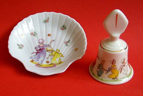 Kate Greenaway - Ceramic Shell dish and Bell