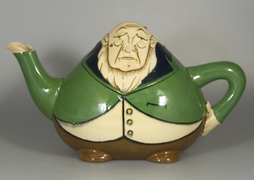 Wilemans Intarsio teapot formed as P. Kruger by F. Rhead (Sold)