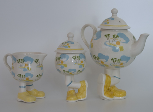 Carlton Ware Lustre Pottery Walking Ware CaribbeanTeaset - Sold