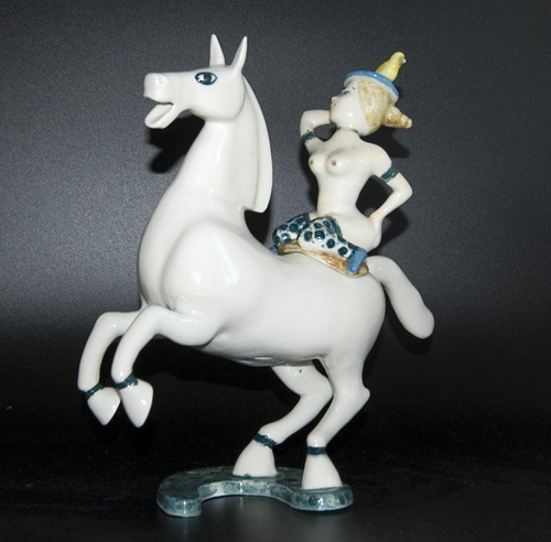 Naked Woman on Horse Teapot by Roger Michell- (Sold)