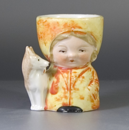 1930s / 1950s Egg Cup formed as a Girl with an Adjacent Dog-Sold