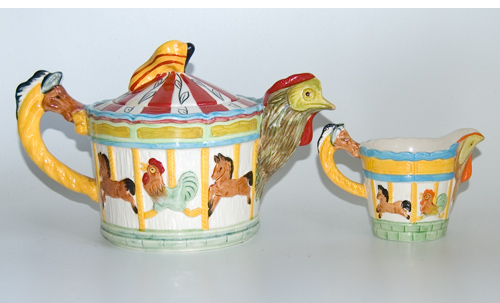 Melba Merry Go Round Novelty Tea Pot & Milk Jug