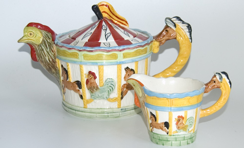 Melba Merry Go Round Novelty Tea Pot & Milk Jug