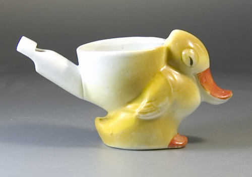 A 1920s Scarce Whistle Eggcup modelled as a Duck