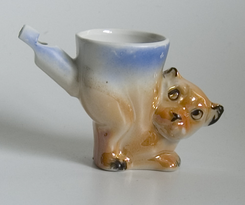 A Scarce 1920s Whistle Eggcup modelled as a Dog - (Sold)