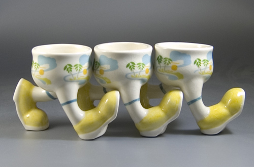 3x Caribbean decoration Carlton Ware Running Egg Cups (Sold)