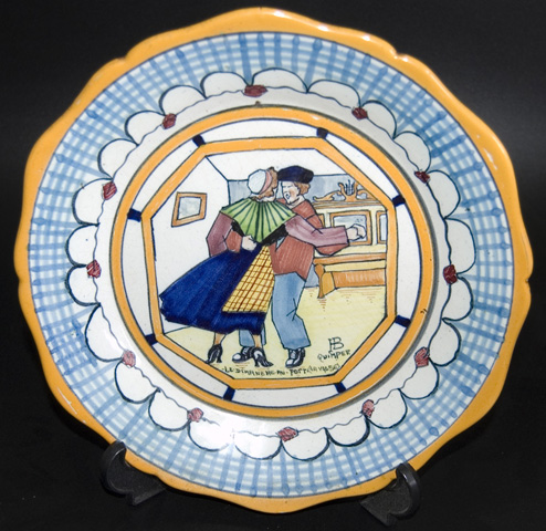 HB Quimper Pecheur series Plate designed by Paul Fouillen - Sold