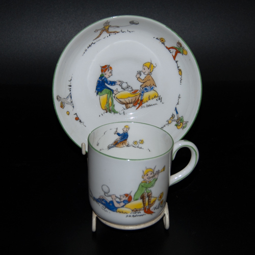 Paragon China "Pixie Playtime" cup and saucer by J. A. Robinson