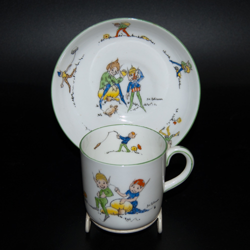 Paragon China "Pixie Playtime" cup and saucer by J. A. Robinson