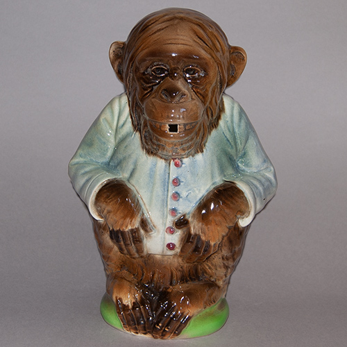 19th C. St. Clement Majolica absinthe jug modelled as a monkey