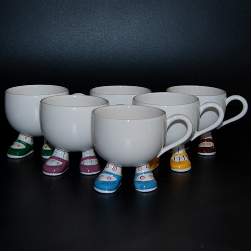 Set of 6 Carlton Ware / Lustre Pottery Walking Ware Cups