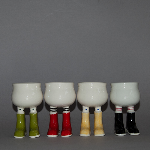 Set of Carlton Ware Walking Ware Wellington Boot Eggcups