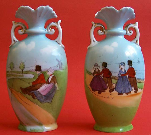 Bavarian Children's Pair of Vases signed A.Murphy