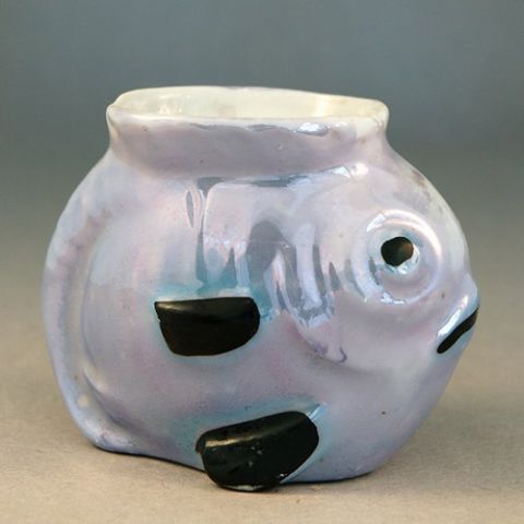 1930s lustre Egg Cup modelled as a fish