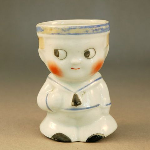 1930s Rocking Egg Cup modelled as a Sailor Boy (Sold)