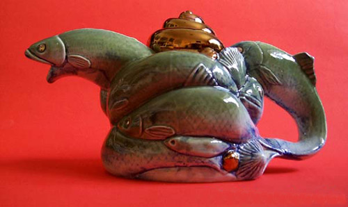 Fish and Shell Teapot by Andy and Tamsin Ceramics